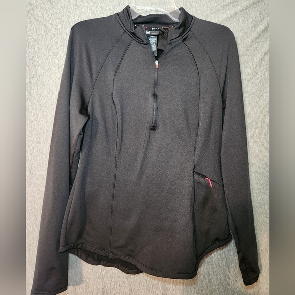 Spyder Active Womens Large Jacket Black 1/4 Zip Long Sleeve Knit Casual - Picture 2 of 6